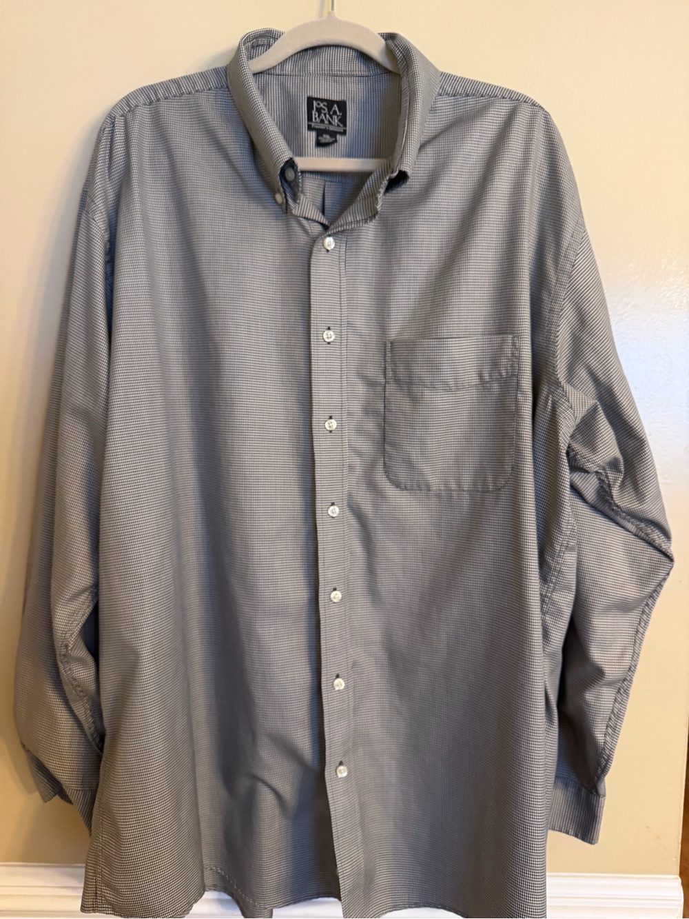Jos. A. Bank Light Blue Micro-Check Button-Up Dress Shirt